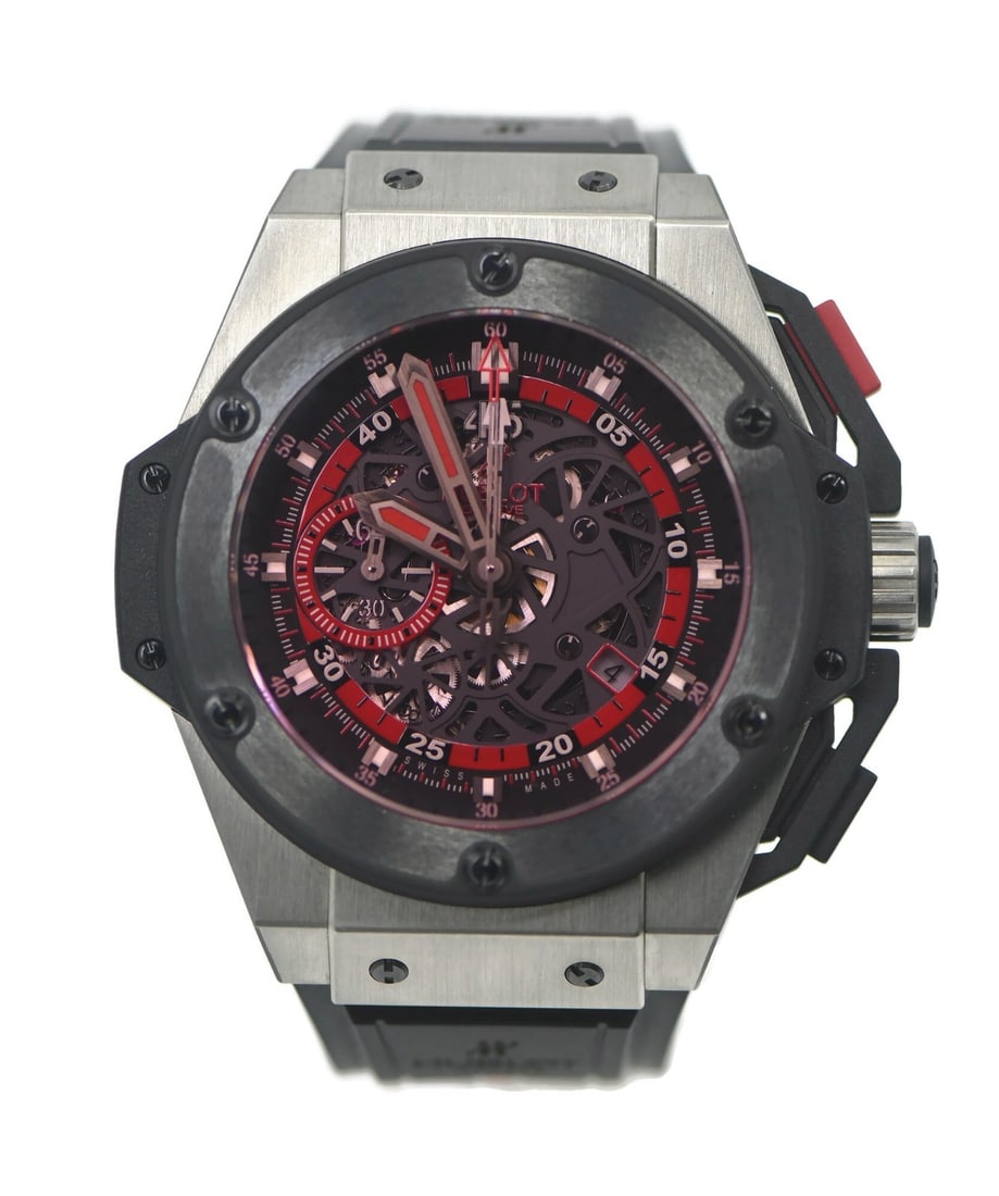 Hublot King Power Euro 2012 Titanium Automatic Wristwatch 716.NM.1129.RX.EUR12: Hublot King Power Euro 2012 Titanium Automatic Wristwatch 716.NM.1129.RX.EUR12 This Hublot King Power Euro 2012 Titanium Watch, reference 716.NM.1129.RX.EUR12, features a robust titanium case paired w