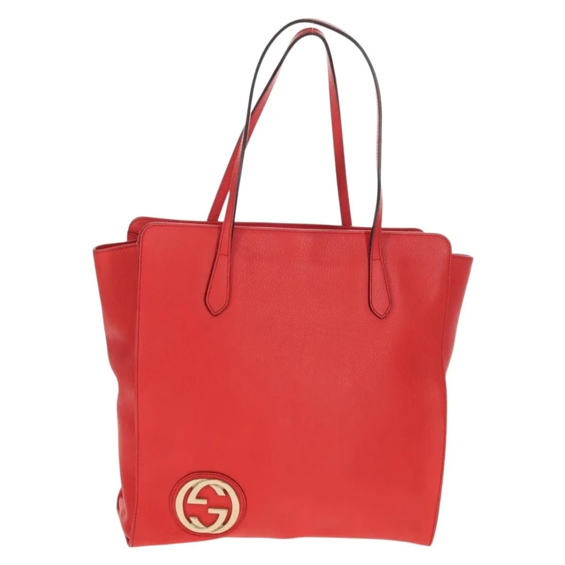 Red Grand Prix Tote with Interlocking GG Grainy Leather by Gucci (1 of 18)