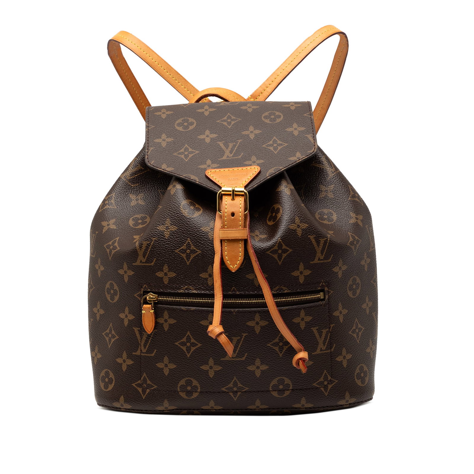 Louis Vuitton Montsouris Monogram Backpack Brown Canvas: Louis Vuitton Montsouris Monogram Backpack Brown Canvas Louis Vuitton Monogram Montsouris backpack in brown monogram canvas with a flat vachetta leather top handle and adjustable flat vachetta leather