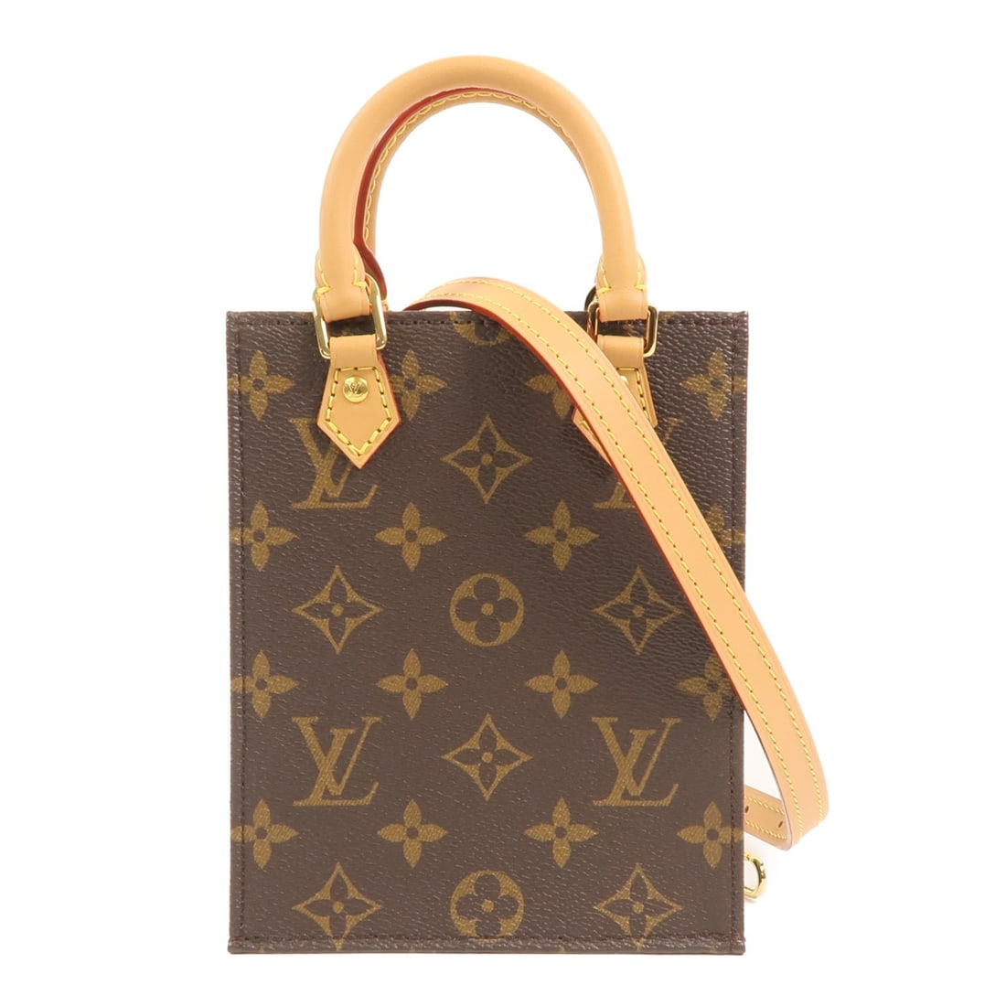 Louis Vuitton Petit Sac Plat Monogram 2 Way Bag M81295 Brown (1 of 13)