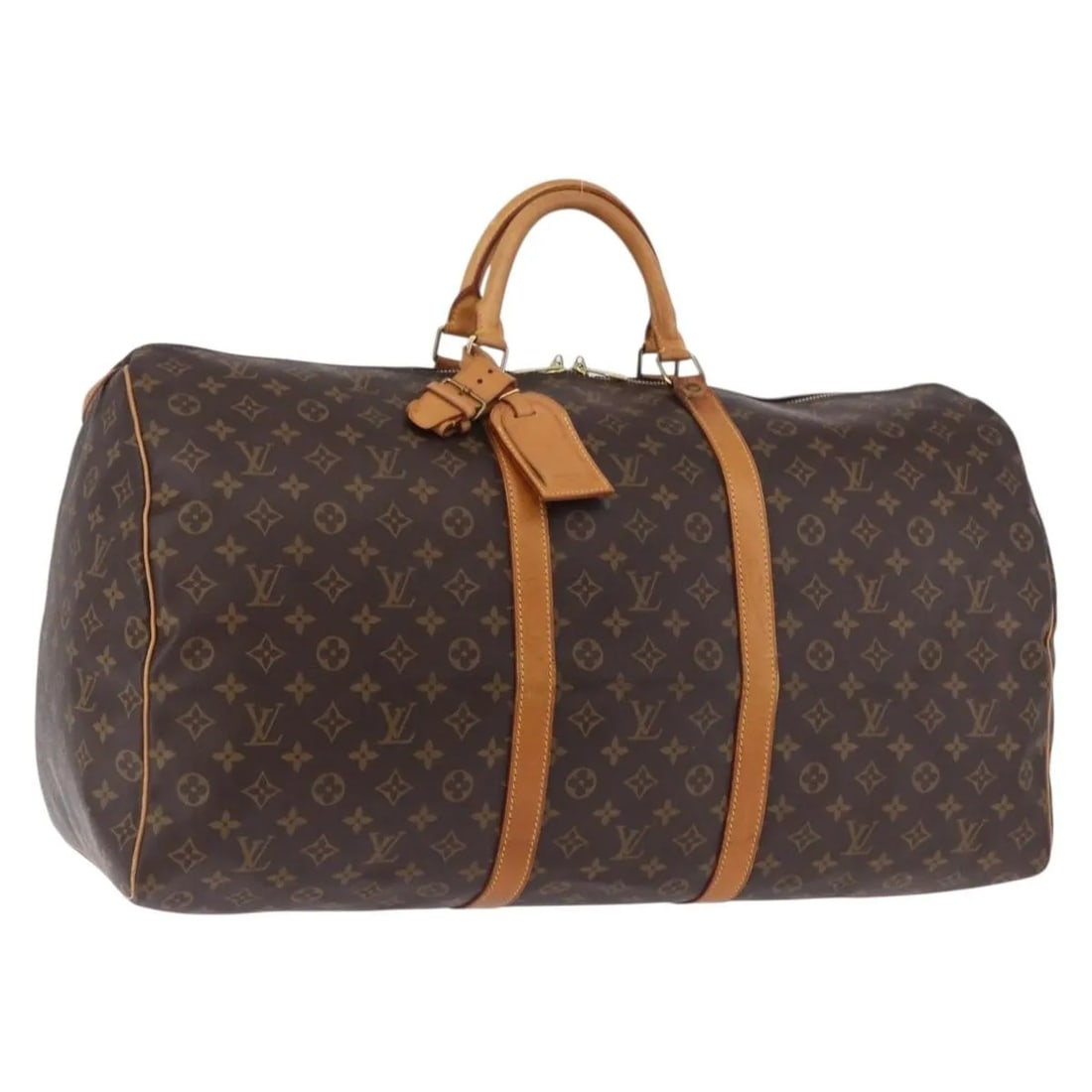 Louis Vuitton Keepall Unisex Brown Canvas Travel Bag: Louis Vuitton Keepall Unisex Brown Canvas Travel Bag Louis Vuitton Keepall monogram travel bag in brown canvas. This unisex model is made in France and measures 60 cm x 30 cm x 26 cm. Condition is goo