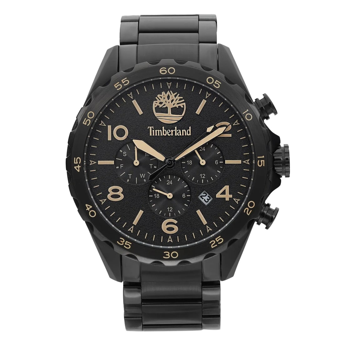 Timberland Chronograph Quartz Men's Watch Black Dial TBL.15015JSB/02M: Timberland Chronograph Quartz Men's Watch Black Dial TBL.15015JSB/02M The Timberland Chronograph S-Steel Black Dial Quartz Men's Watch is a stylish and functional sports timepiece. It features a strik
