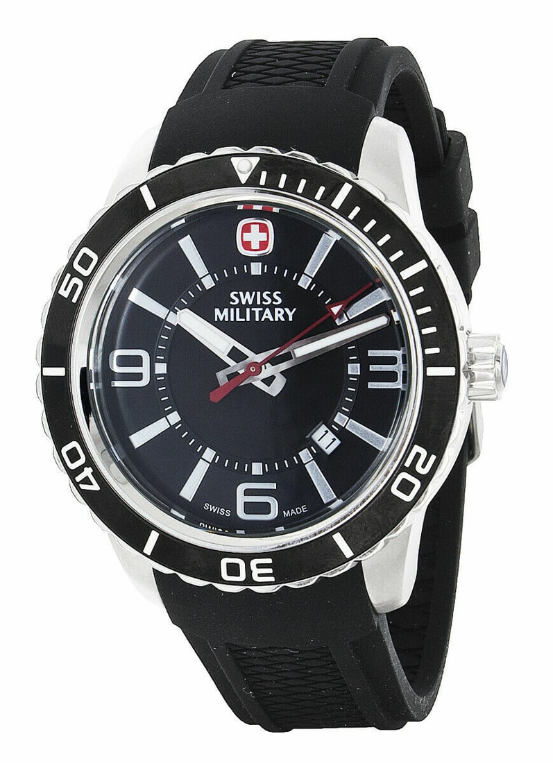 Swiss Military Roadster Quartz 45mm Stainless Steel Analog Watch 01.0851.317: Swiss Military Roadster Quartz 45mm Stainless Steel Analog Watch 01.0851.317 This Swiss Military Roadster wristwatch combines durability with style. It features a robust analog display set within a 45
