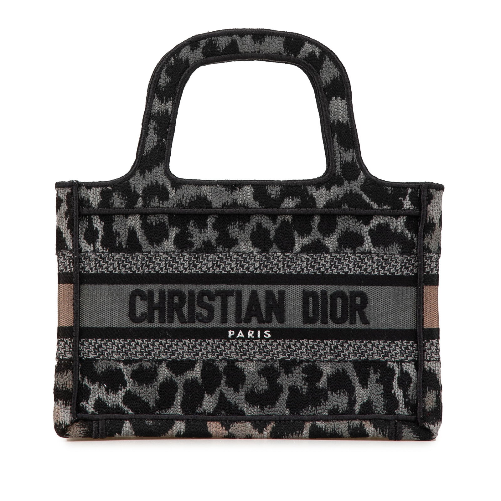 Dior Mizza Mini Leopard Canvas Book Tote with Embroidered Details (1 of 12)