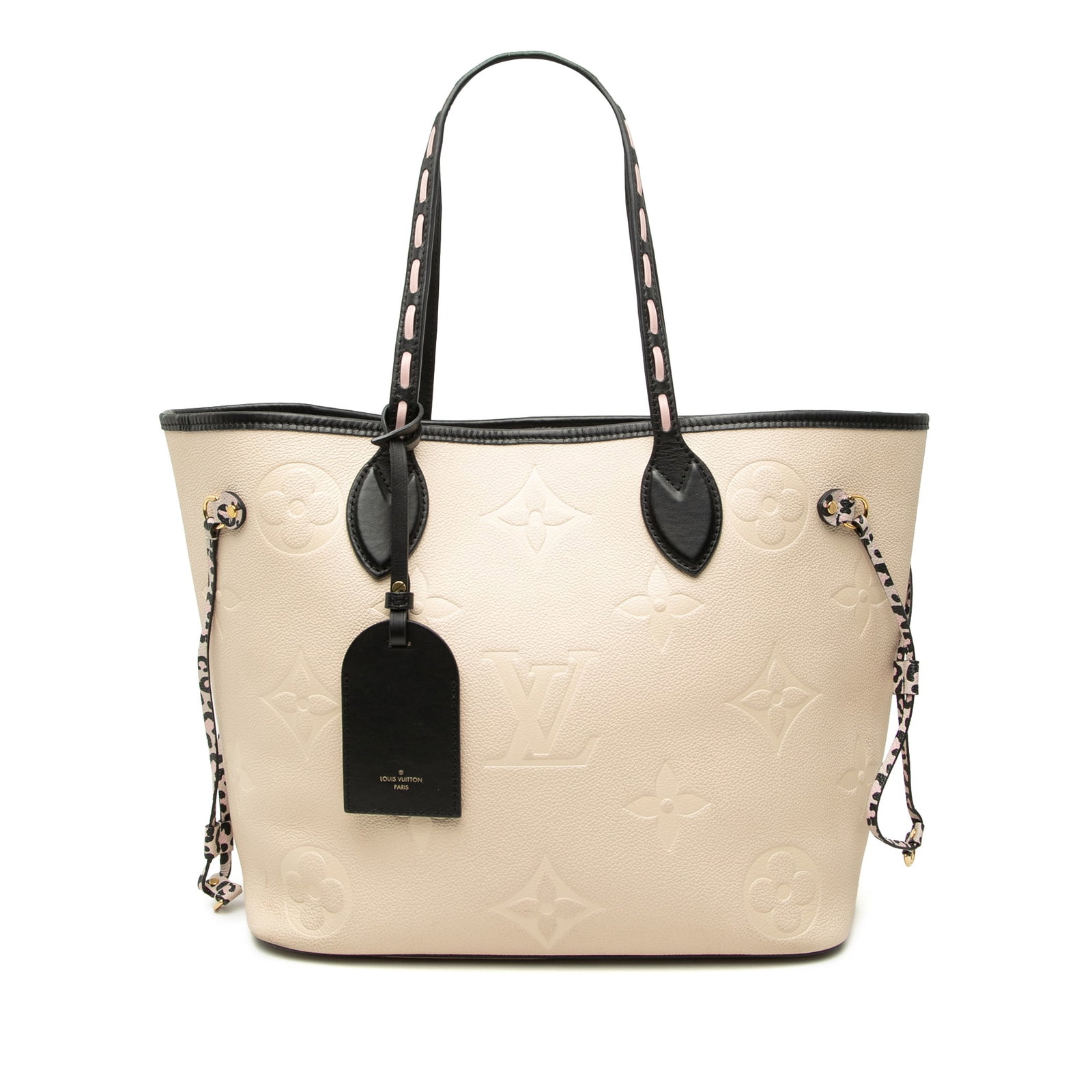 Louis Vuitton Neverfull MM Wild At Heart Monogram Empreinte Leather Bag: Louis Vuitton Neverfull MM Wild At Heart Monogram Empreinte Leather Bag Louis Vuitton Neverfull MM from the Monogram Empreinte Wild At Heart line, made in Spain. This bag features a leather body with 