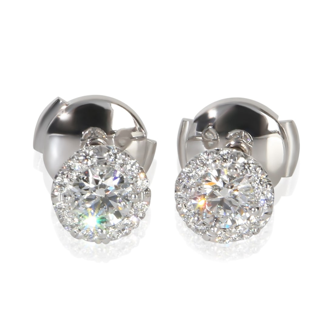 Tiffany & Co Soleste Platinum Diamond Earrings: Tiffany & Co Soleste Platinum Diamond Earrings These pre-owned Tiffany & Co. Soleste earrings are crafted from platinum and feature round brilliant-cut white diamonds. The earrings have a total carat 