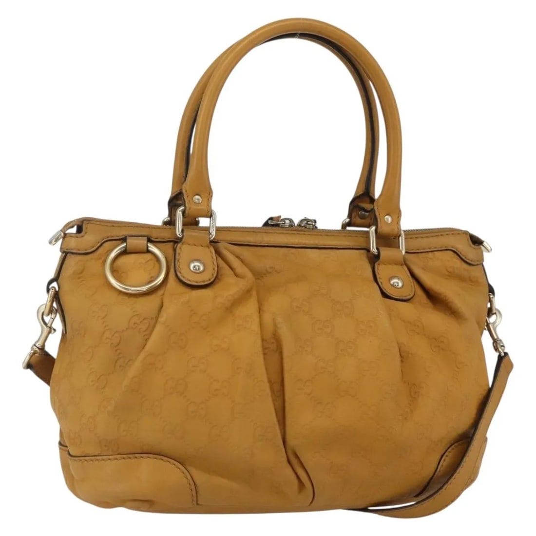 Guccissima Leather Sukey Brown Top Handle Satchel by Gucci: Guccissima Leather Sukey Brown Top Handle Satchel by Gucci This Gucci Sukey Top Handle Satchel in brown Guccissima leather features a structured silhouette with top handle and shoulder strap. Crafted 