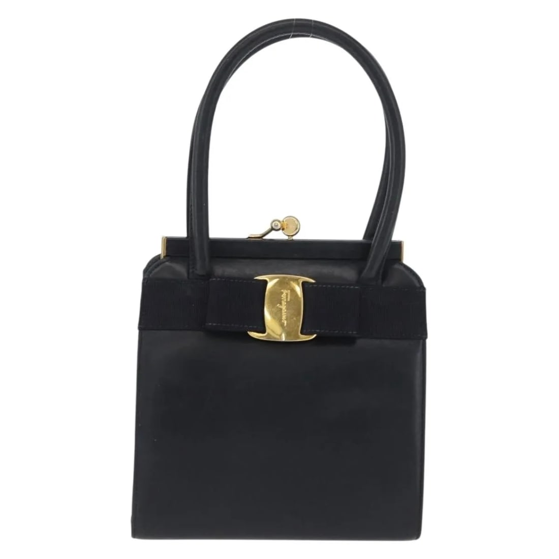 Salvatore Ferragamo Vara Bow Leather Tote Bag Navy: Salvatore Ferragamo Vara Bow Leather Tote Bag Navy Salvatore Ferragamo Convertible Vara Bow Tote in navy leather. This women's bag is in fair condition with visible signs of heavy use reflected in the