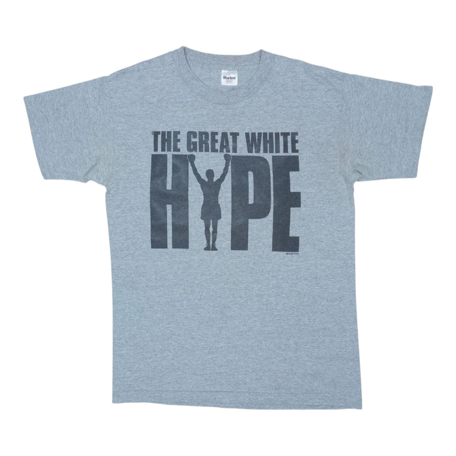 Vintage 1996 The Great White Hype Cotton Movie T Shirt Grey Large: Vintage 1996 The Great White Hype Cotton Movie T Shirt Grey Large This is an original vintage 1996 The Great White Hype movie shirt, not a modern reproduction. The shirt features no back graphics and 