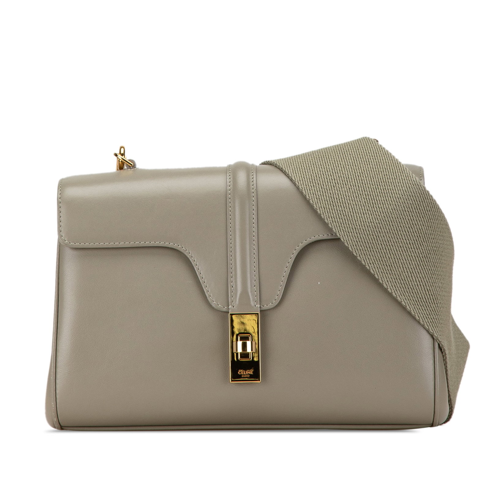 Celine Teen Smooth Calfskin Soft 16 Green Crossbody Bag: Celine Teen Smooth Calfskin Soft 16 Green Crossbody Bag The Celine Teen Smooth Calfskin Soft 16 Crossbody bag is a stylish accessory designed for practicality and elegance. This chic bag features a le