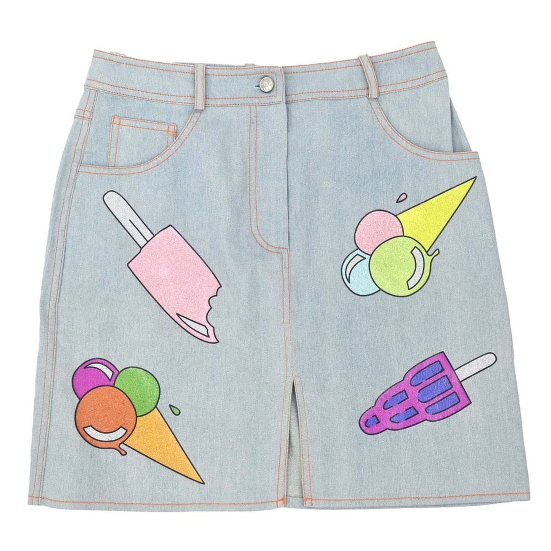 Christian Dior Light Blue Denim Glitter Mini Skirt Size 38: Christian Dior Light Blue Denim Glitter Mini Skirt Size 38 Christian Dior denim skirt in light blue with glitter detail. The skirt is described as being in great condition, with scuffs and stains on t