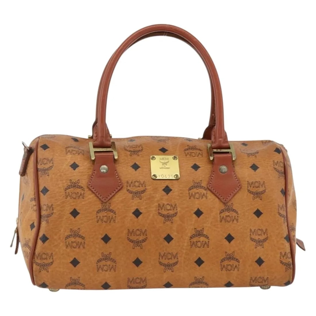 MCM Visetos Logogramme Brown Leather Handbag: MCM Visetos Logogramme Brown Leather Handbag MCM Visetos logogramme leather bag in brown. This vintage piece is in good condition with honest wear consistent with use. Noted condition details include 