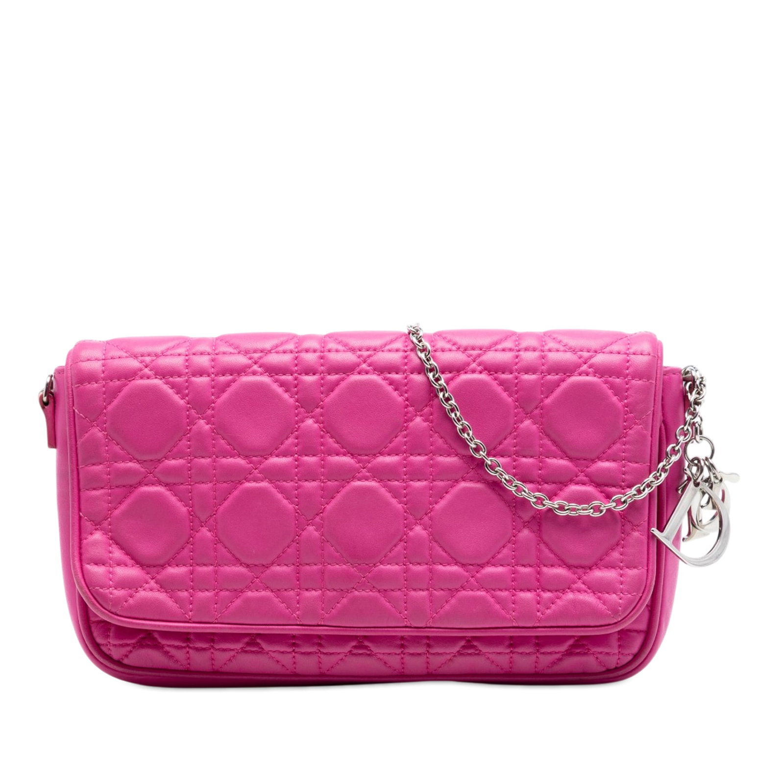 Dior Cannage Chain Pochette Pink Lambskin Crossbody Bag (1 of 6)