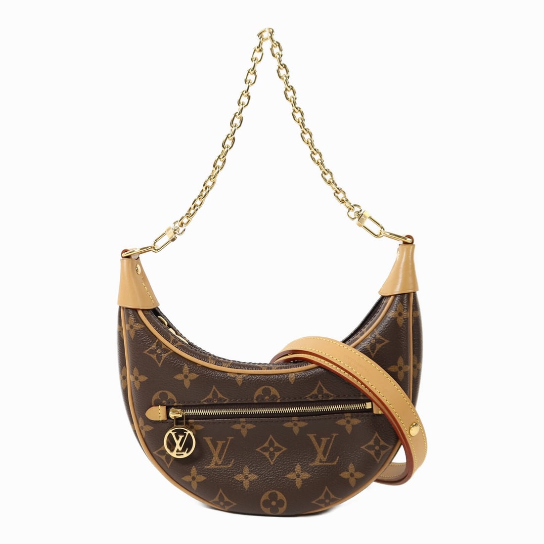 Louis Vuitton Loop M81098 Monogram Shoulder Bag with Strap Brown: Louis Vuitton Loop M81098 Monogram Shoulder Bag with Strap Brown A Louis Vuitton Loop 2 Way Shoulder Bag in brown Monogram x PVC coated canvas, model M81098. It features a top handle and shoulder stra