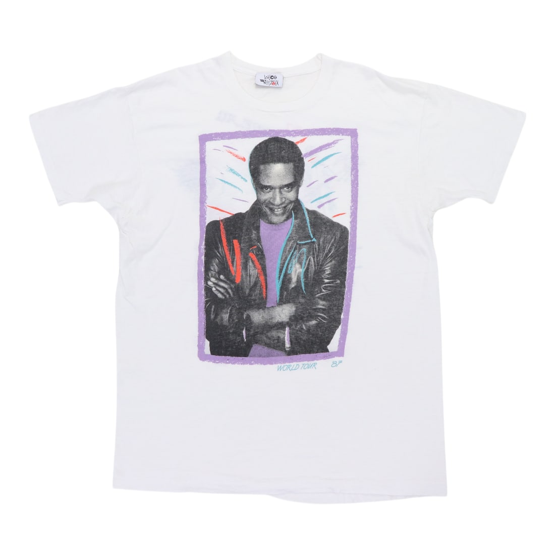 Vintage 1987 Tour T Shirt Chaka Khan Al Jarreau Graphic Cotton White XXXL: Vintage 1987 Tour T Shirt Chaka Khan Al Jarreau Graphic Cotton White XXXL This is an original vintage 1987 Chaka Khan and Al Jarreau tour shirt featuring both front and back graphics. The shirt is mad