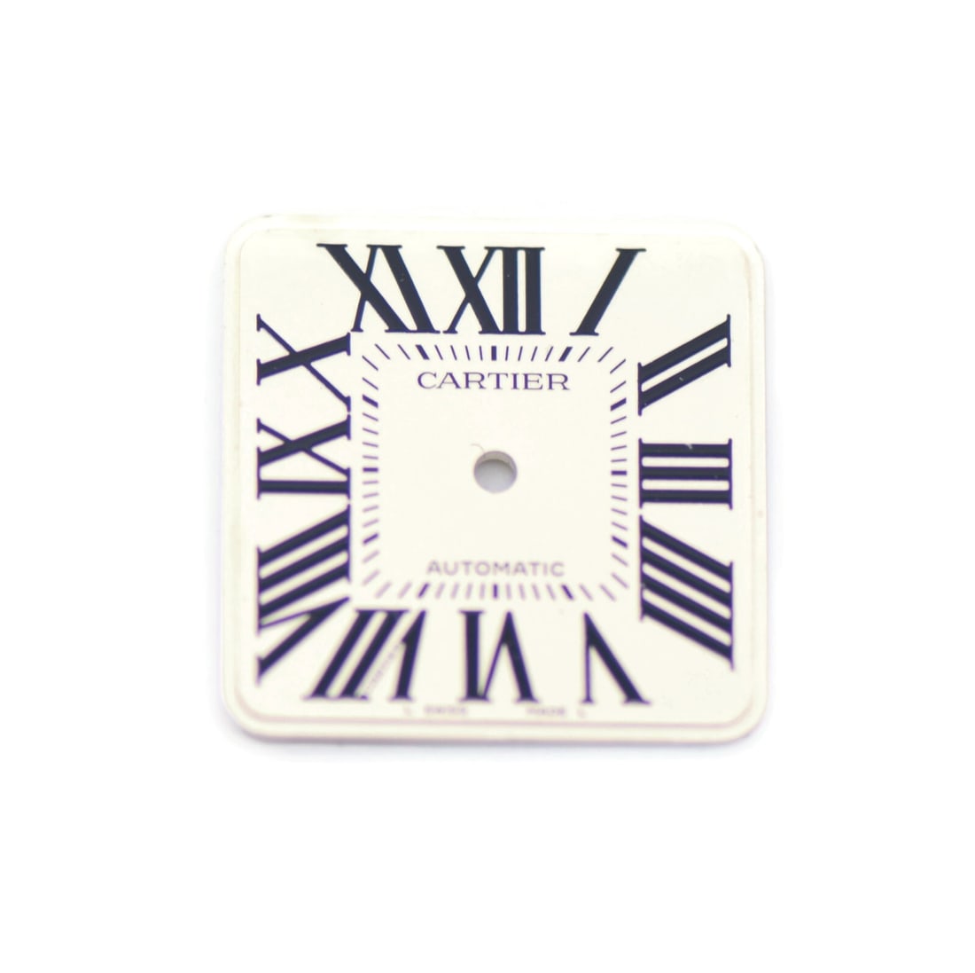 22mm White Dial for Cartier Santos 100 Midsize Swiss: 22mm White Dial for Cartier Santos 100 Midsize Swiss This is a pre-owned Cartier Santos 100 midsize dial in white. The dial measures 22mm in width and is an authentic component made in Switzerland. Sp