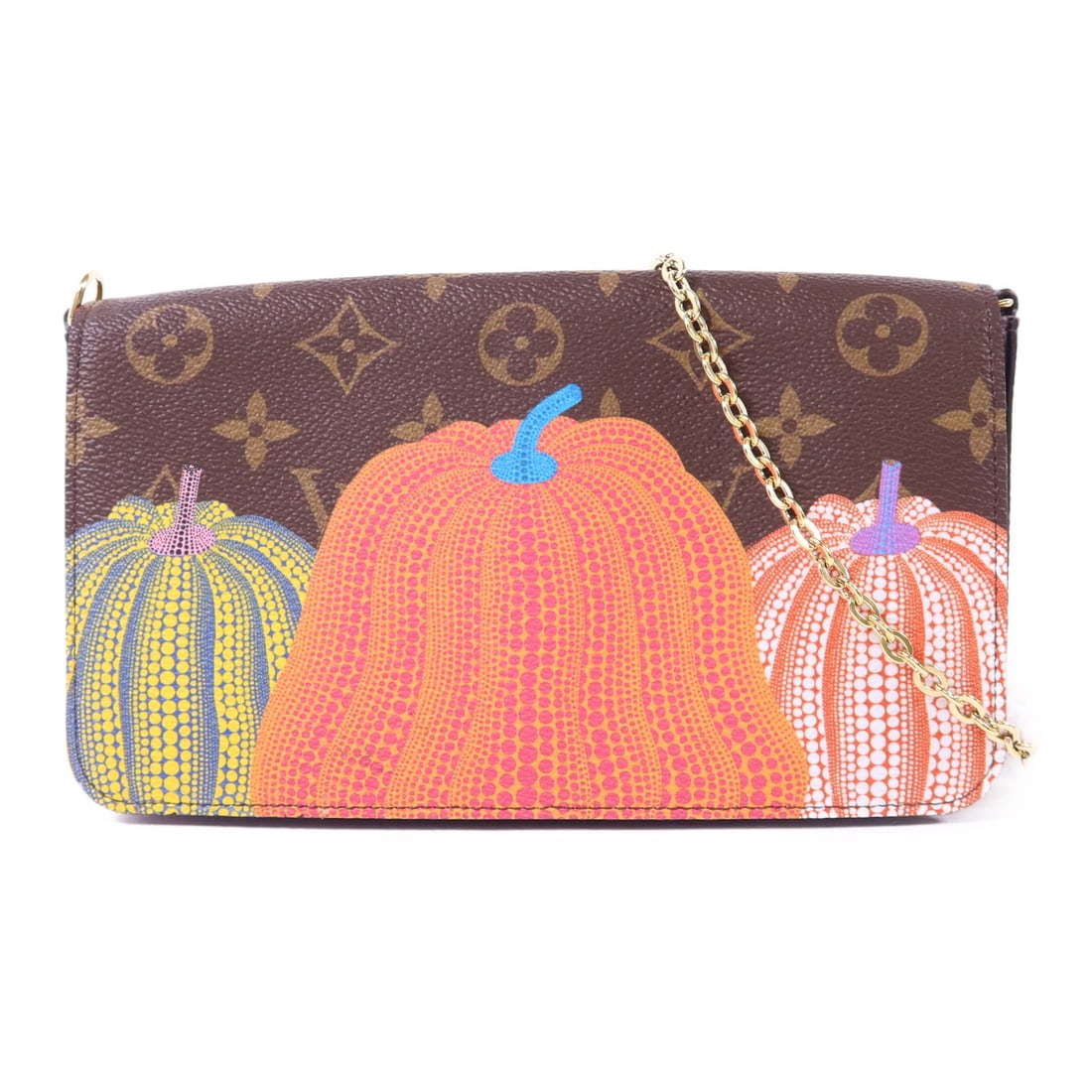 Louis Vuitton M82108 Felicie Pochette Monogram Brown Shoulder Bag: Louis Vuitton M82108 Felicie Pochette Monogram Brown Shoulder Bag Louis Vuitton Felicie Pochette shoulder bag in brown Monogram and PVC coated canvas. It features a hook button closure, an inside open