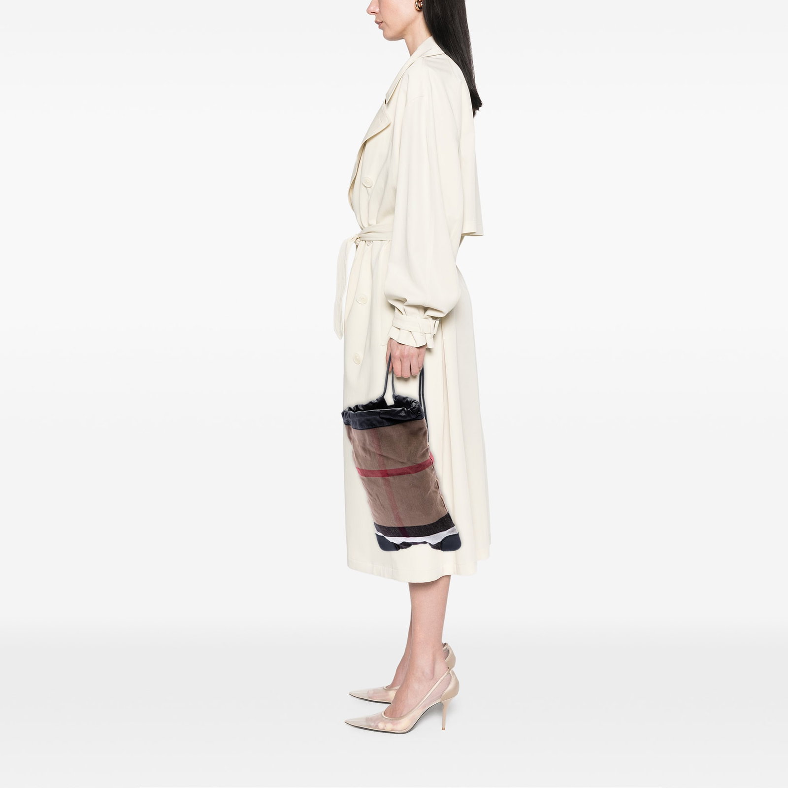 Burberry Mega Check Drawstring Canvas Backpack - 7
