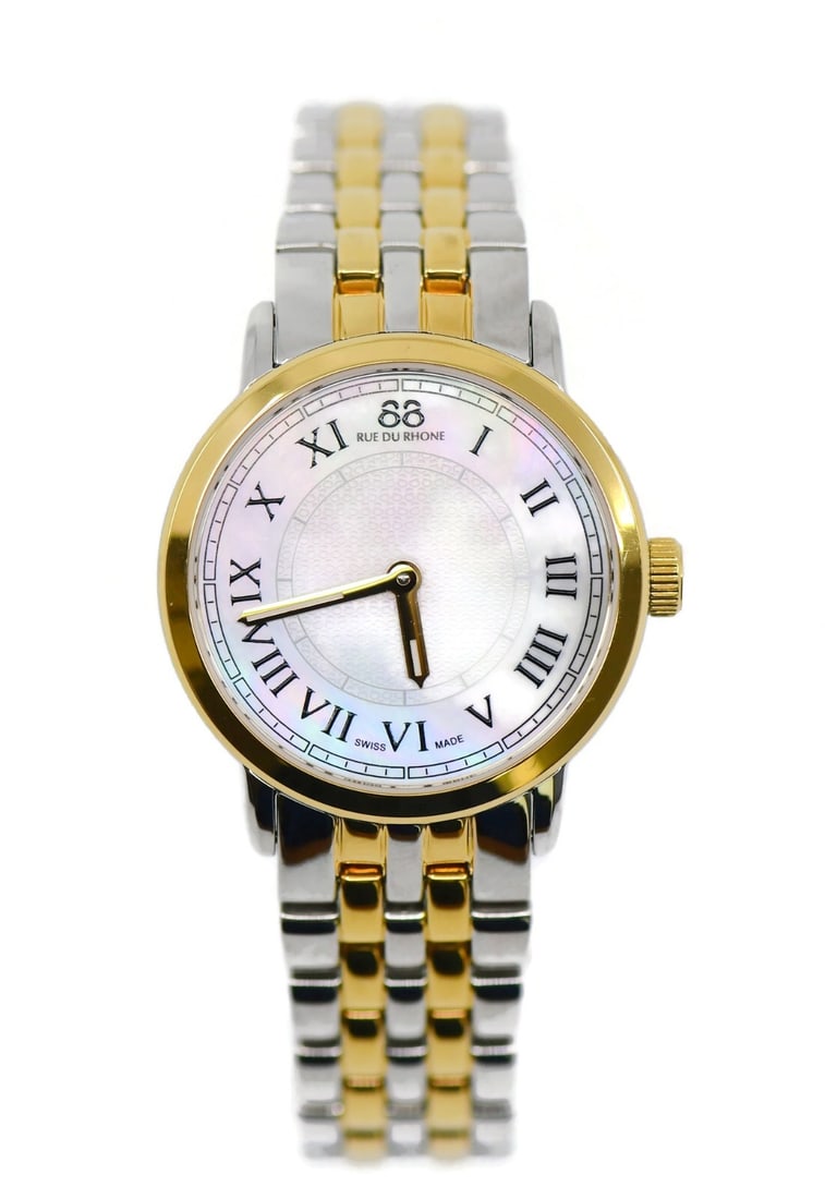 88 Rue Du Rhone Two Tone Stainless Steel Watch 30mm Ref 87WA120060 Authentic: 88 Rue Du Rhone Two Tone Stainless Steel Watch 30mm Ref 87WA120060 Authentic Discover timeless elegance with the Rue Du Rhone Two Tone Stainless Steel Watch. This exquisite wristwatch features a sleek