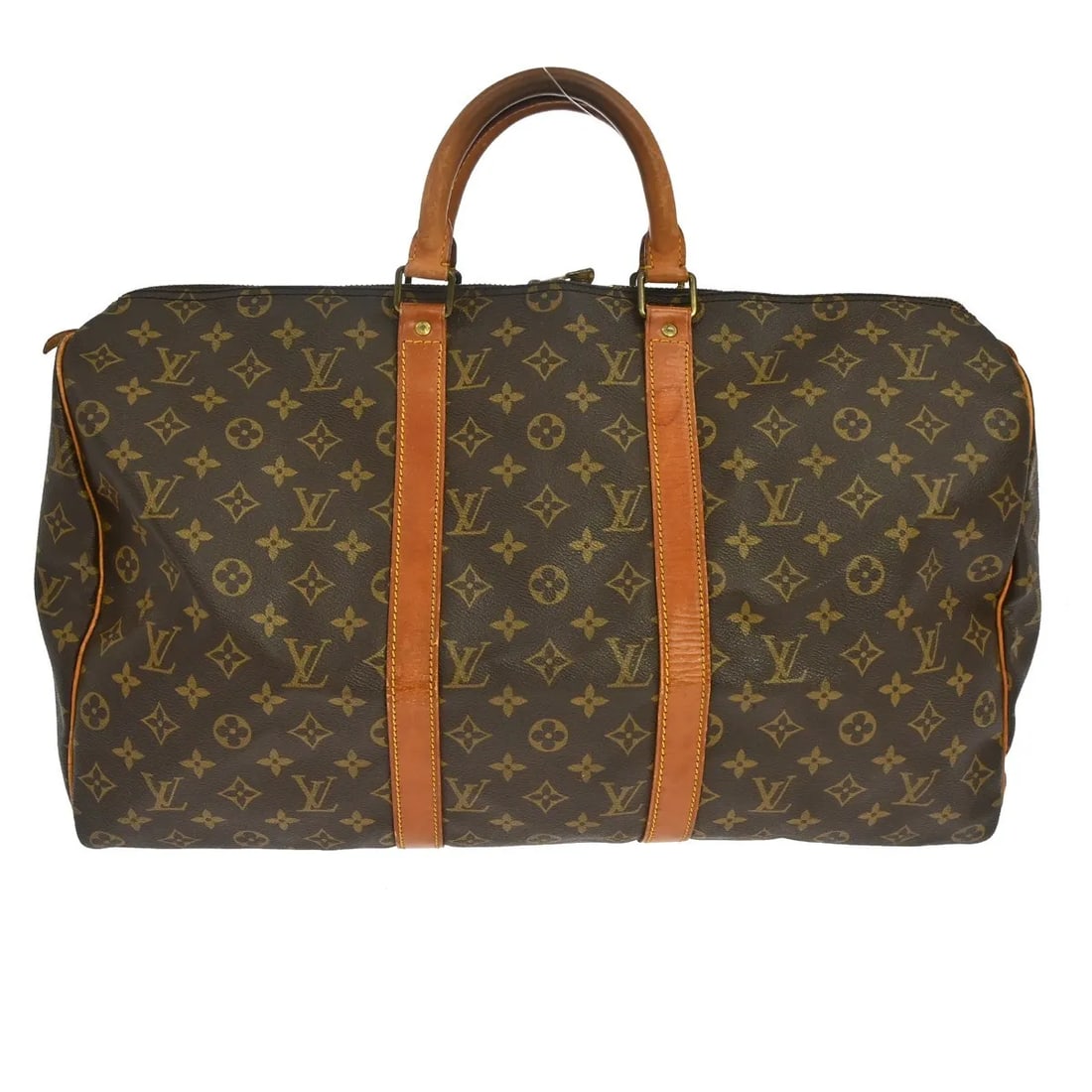 Louis Vuitton Keepall Unisex Brown Canvas Travel Bag: Louis Vuitton Keepall Unisex Brown Canvas Travel Bag Louis Vuitton Keepall Monogram travel bag in brown canvas, made in France. This unisex model measures 50 cm x 29 cm x 22 cm and is described as bei
