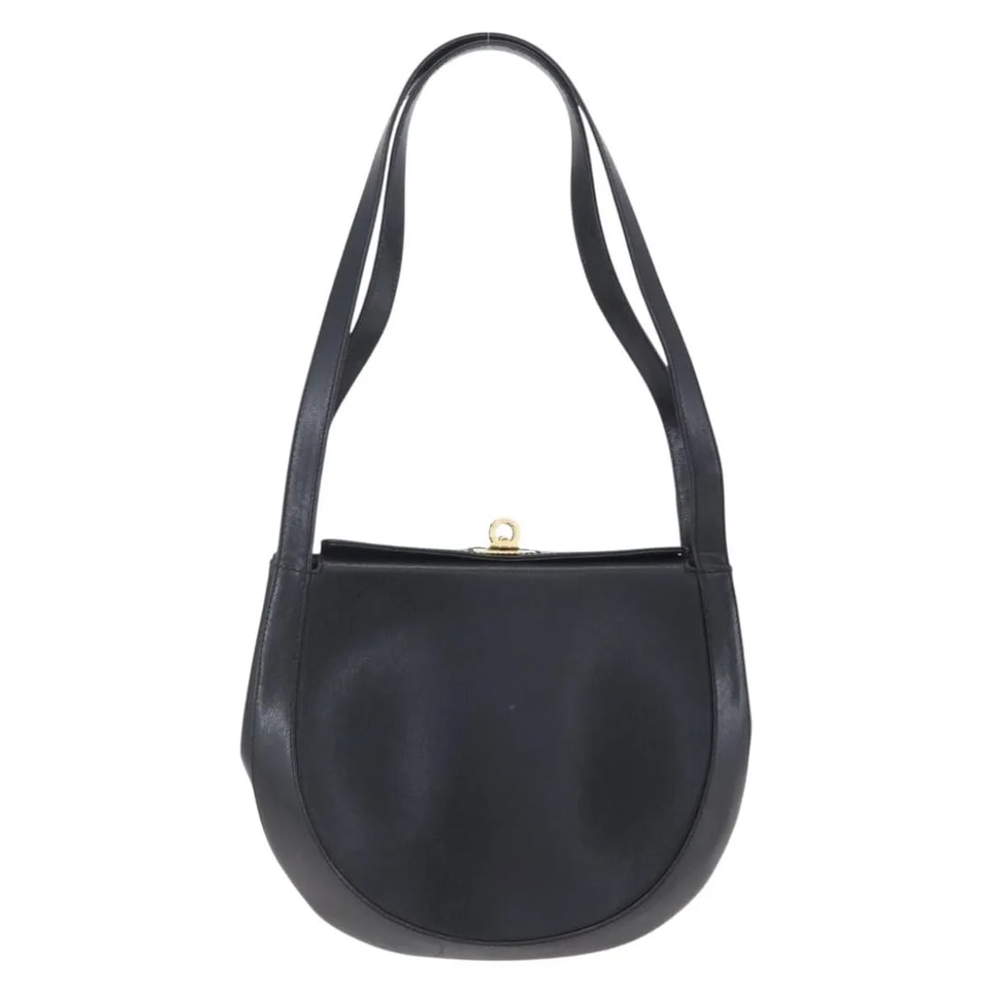 Salvatore Ferragamo Gancini black leather shoulder bag: Salvatore Ferragamo Gancini black leather shoulder bag Salvatore Ferragamo Gancini leather bag in black, designed for women. Made in Italy, this piece measures 30 cm x 24 cm x 14 cm. Condition is good