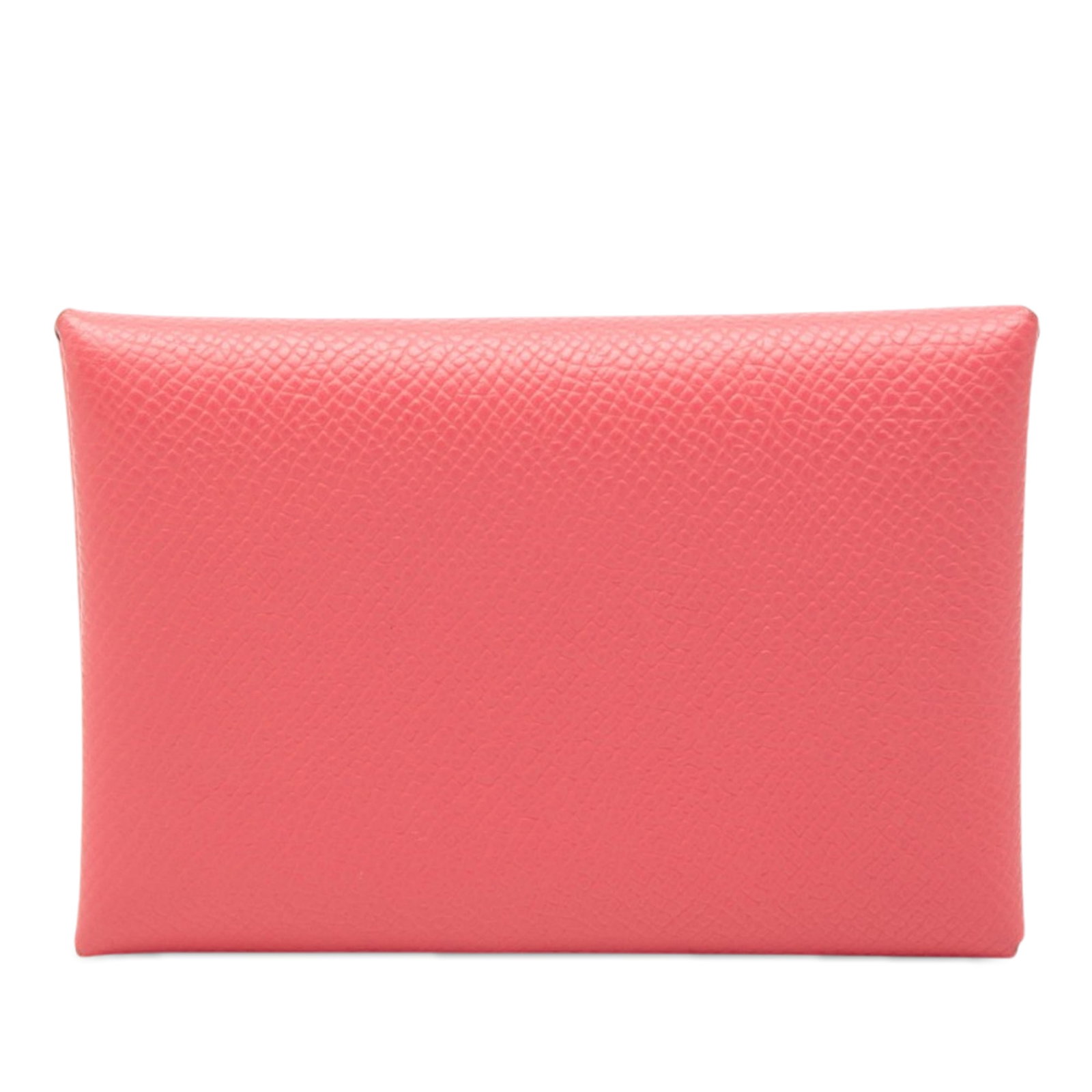 Hermes Calvi Duo Epsom Leather Wallet Rose Azalee: Hermes Calvi Duo Epsom Leather Wallet Rose Azalee This Hermes Epsom Calvi Duo Wallet is crafted from Epsom leather in the Rose Azalee color. It features a snap button closure and interior slip pockets