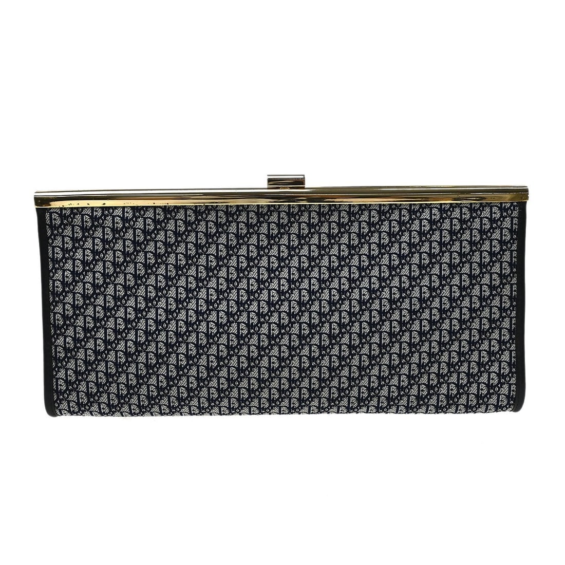Dior Trotter Navy Canvas Leather Small Clutch: Dior Trotter Navy Canvas Leather Small Clutch Christian Dior navy Trotter clutch bag in small size, made in France. It features a canvas and leather exterior with a navy colorway and is described as b