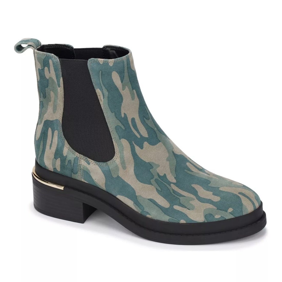 Kenneth Cole Women's Levon 2.0 Chelsea Booties Olive Camo 8M Stylish Ankle Boots (1 of 5)