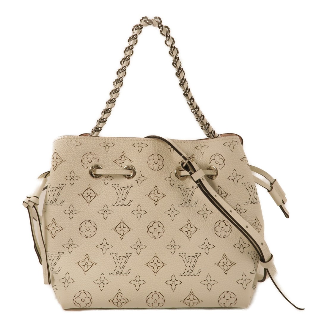 Louis Vuitton Bella Mahina 2 Way Shoulder Bag White M57536: Louis Vuitton Bella Mahina 2 Way Shoulder Bag White M57536 Louis Vuitton Bella 2 Way Shoulder Bag, model M57536, in white Mahina calfskin. Designed for women, this bag features a 2-way style and comes