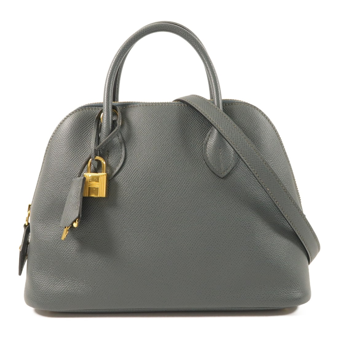 Hermes Bolide 1923 Epsom Leather 2 Way Shoulder Bag Bleu Orage GHW: Hermes Bolide 1923 Epsom Leather 2 Way Shoulder Bag Bleu Orage GHW This Hermes Bolide 1923 2 Way Shoulder Bag is crafted in Epsom leather and finished in Bleu Orage. It features gold hardware, a 2-way