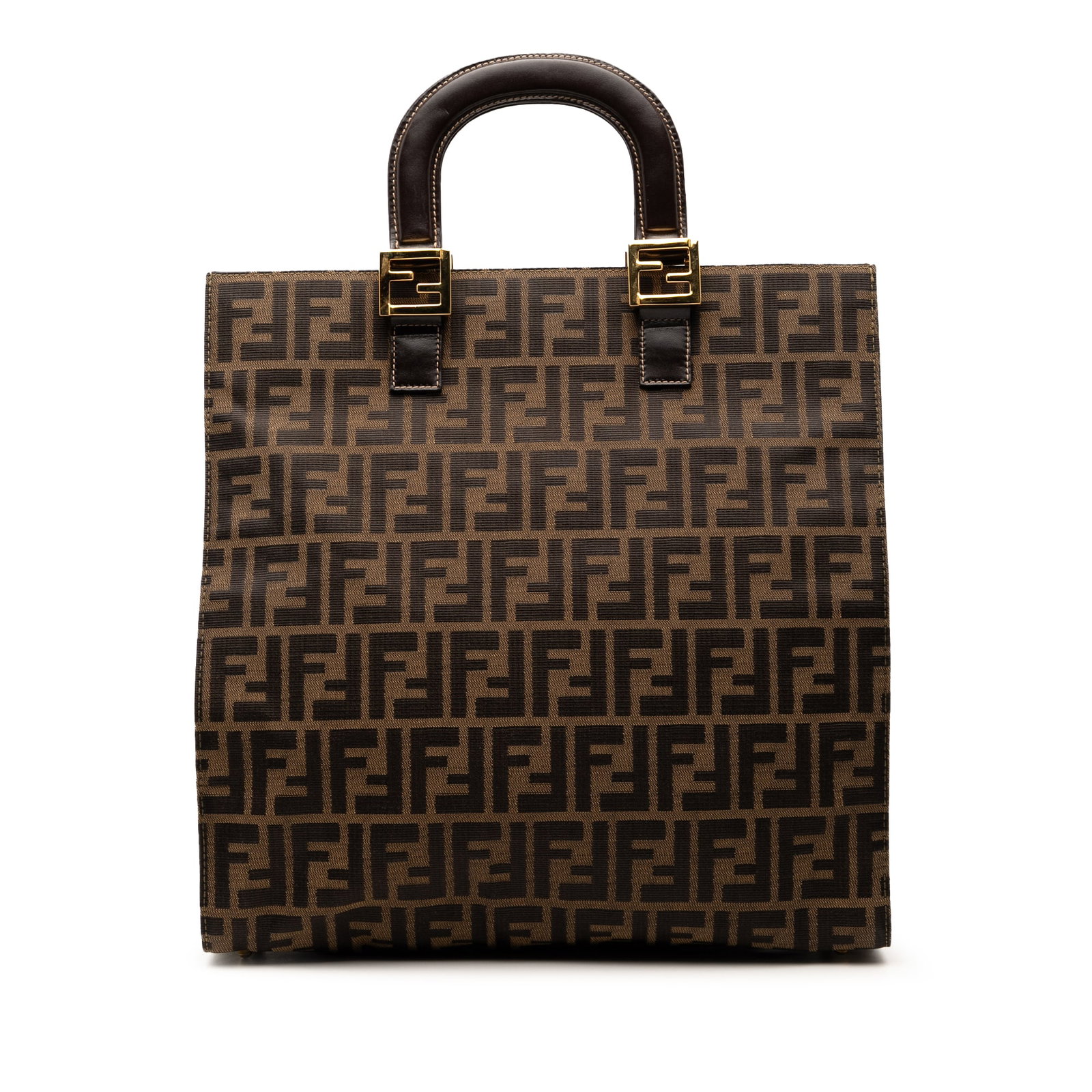 Fendi Zucca Canvas Twins Tote Bag Brown Fabric Italy: Fendi Zucca Canvas Twins Tote Bag Brown Fabric Italy Discover the Fendi Zucca Canvas Twins Tote, a stylish and functional accessory that embodies luxury. This tote features a durable canvas body with 