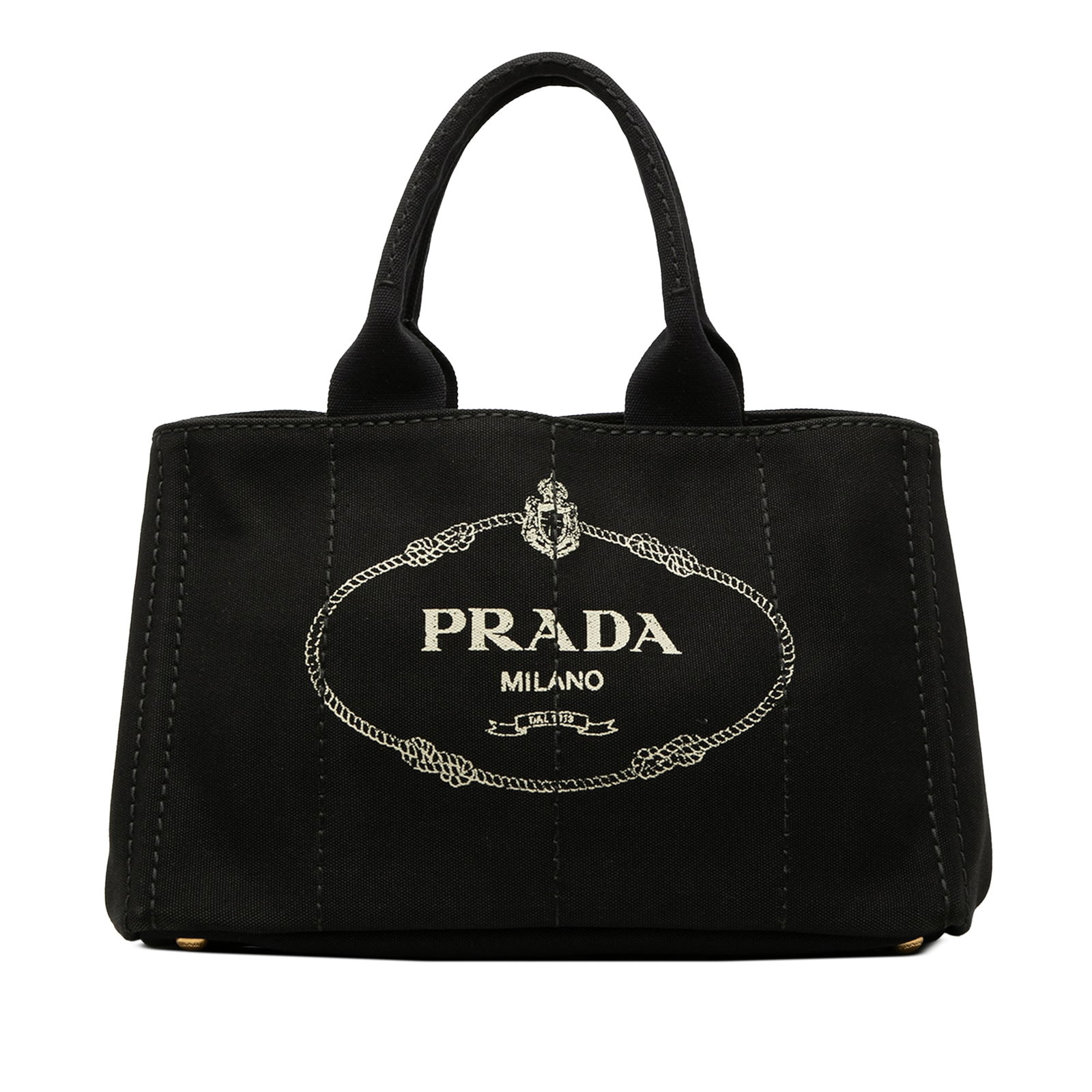 Prada Canapa Logo Canvas Tote Bag Black (1 of 6)