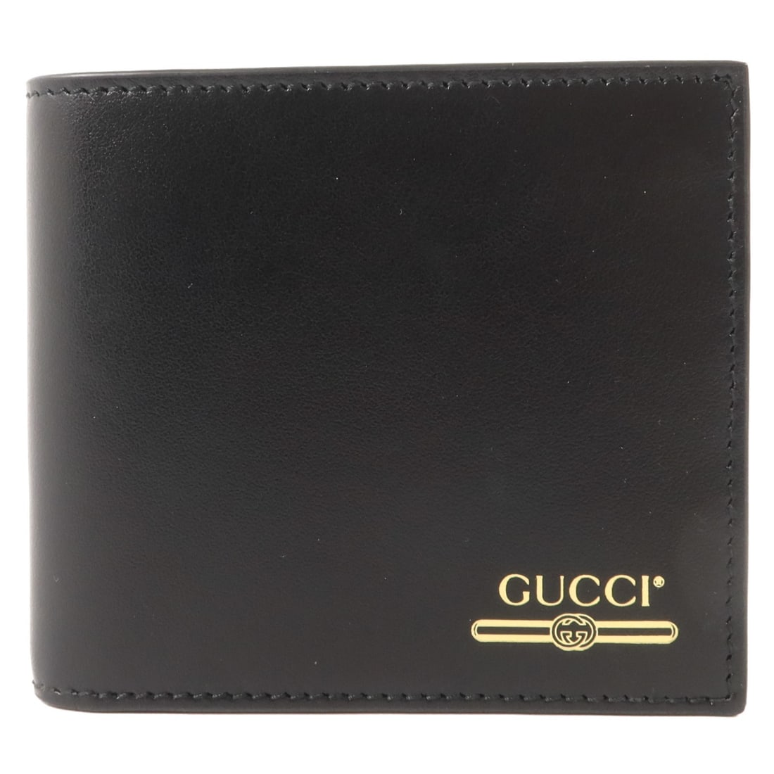 GUCCI 547586 Black Calfskin GG Bifold Wallet: GUCCI 547586 Black Calfskin GG Bifold Wallet A GUCCI bifold wallet in black calfskin leather, model 547586. It features a compact bifold design with multiple interior pockets and card slots, and is li
