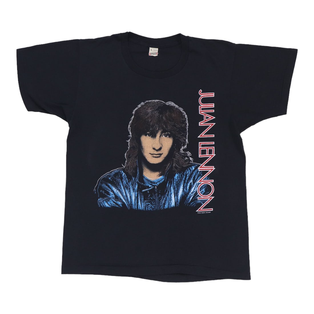 Vintage 1985 Julian Lennon Valotte Tour Black Poly Cotton T Shirt (1 of 6)