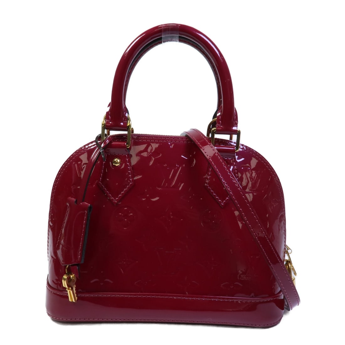 Louis Vuitton Alma M91771 Vernis 2 Way Shoulder Bag Red: Louis Vuitton Alma M91771 Vernis 2 Way Shoulder Bag Red Louis Vuitton Alma 2 Way Shoulder Bag in Vernis Rose Red with patent leather construction. This women's regular-size bag is made in France and f