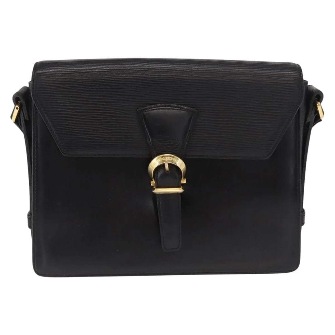 Valentino Garavani Vintage Black Leather Shoulder Bag: Valentino Garavani Vintage Black Leather Shoulder Bag Valentino Garavani Vintage leather bag for women in black, made in Italy. The item is described as being in fair condition, with noted wear includ