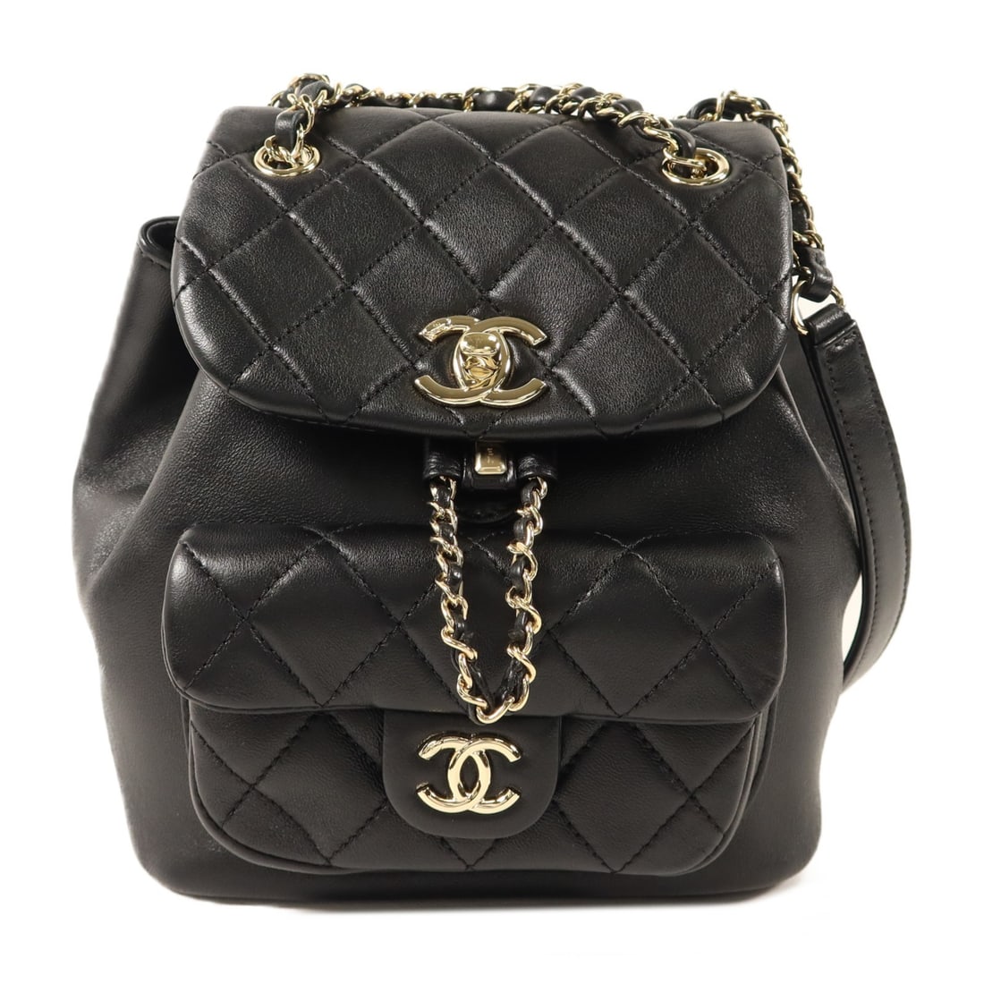 CHANEL Duma AS2908 Small Black Lambskin Backpack GHW (1 of 15)