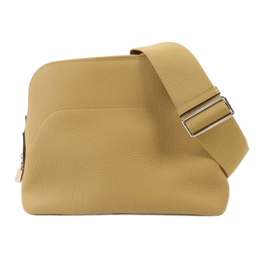 Hermes Bolide Messenger Togo Leather Shoulder Bag Poussiere PHW: Hermes Bolide Messenger Togo Leather Shoulder Bag Poussiere PHW Hermes PHW Bolide Messenger Shoulder Bag in Togo leather and calfskin (cowhide), presented in BeigexPoussiere. This bag features a shoul