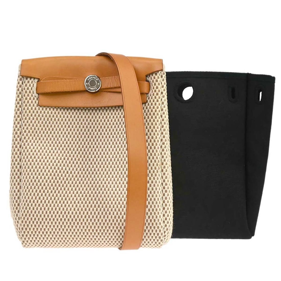 Hermes Herbag TPM 2 in 1 Small Shoulder Bag Natural Black (1 of 18)