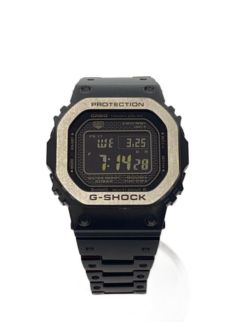 Casio G-Shock GMW-B5000MB-1JF Black Stainless Steel Wristwatch: Casio G-Shock GMW-B5000MB-1JF Black Stainless Steel Wristwatch This CASIO G-SHOCK GMW-B5000MB-1JF men's wristwatch features a black stainless steel case and band. Made in Japan, it is designed for dur