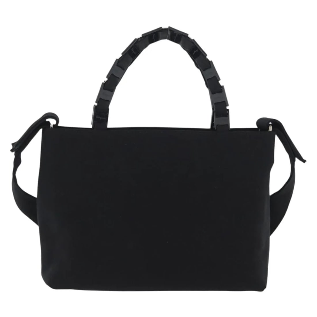 Black Canvas Handbag Salvatore Ferragamo Vintage 22cm x 15cm x 8cm (1 of 18)