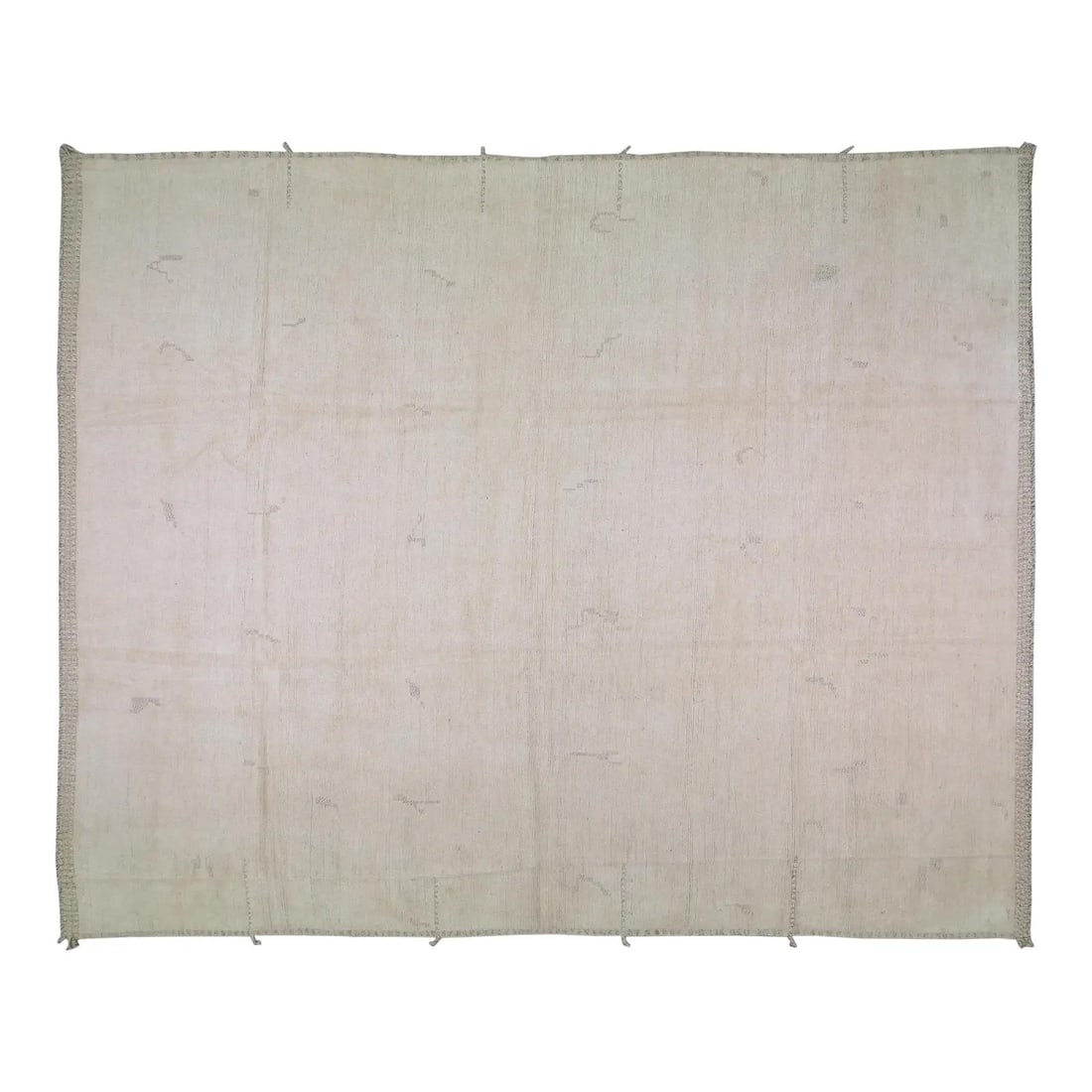 Large Beni Ourain Moroccan Wool Rug with Soft Contemporary Feel 12'X15'9": Large Beni Ourain Moroccan Wool Rug with Soft Contemporary Feel 12'X15'9" This 1980s Moroccan Beni Ourain rug is hand knotted from wool and features natural colors and a soft texture. Its contemporary