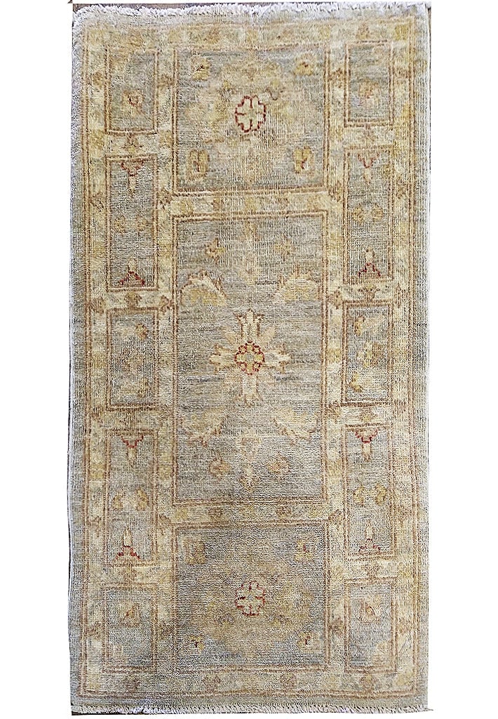 Zigler Peshawar 2' x 3' Khaki Chobi Mat Rug Hand-knotted Wool Pakistan (1 of 7)