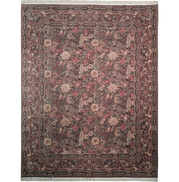 Brown Hand-Knotted Rug 7.9 x 9.9 ft 200 KPSI French Country Style (1 of 6)