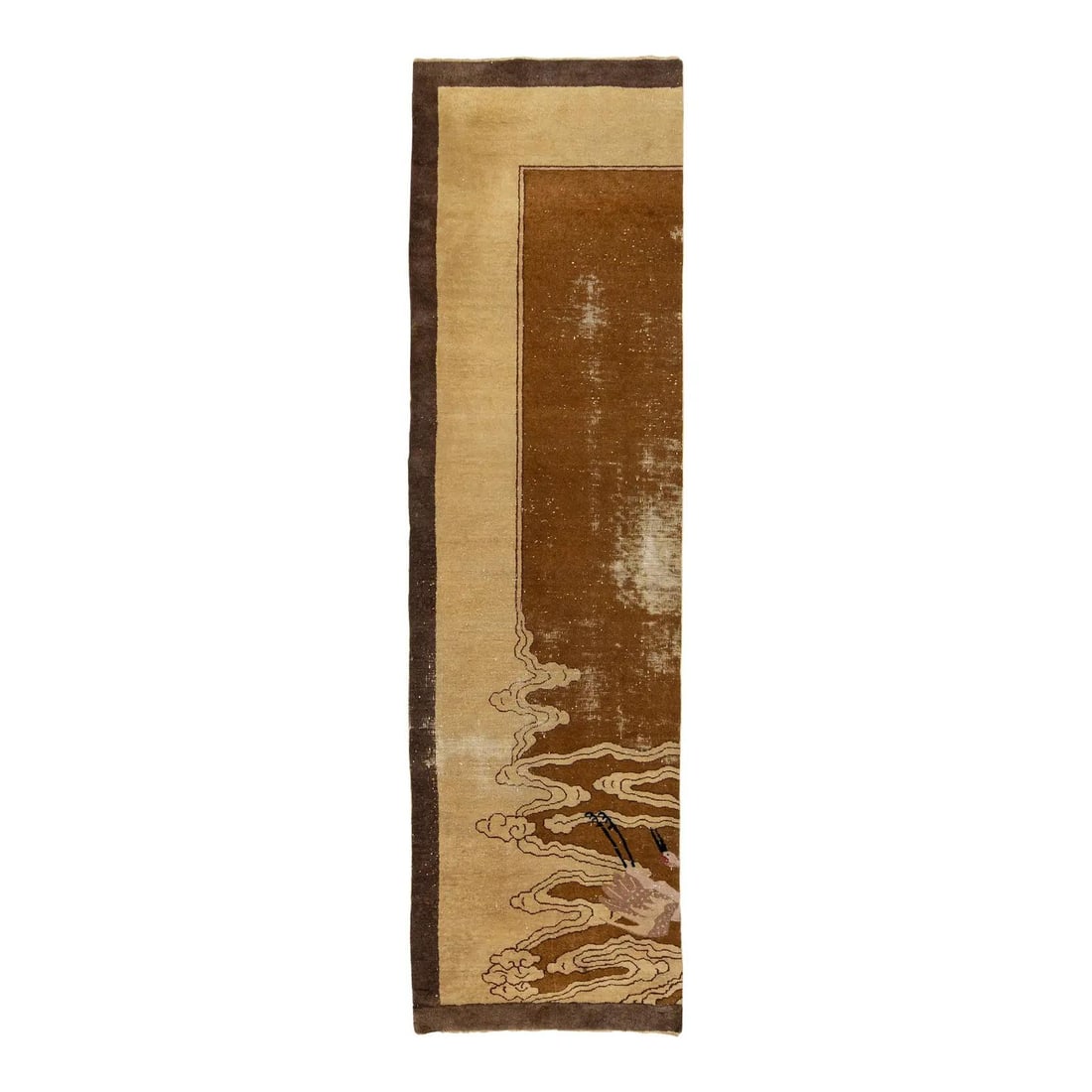 Hand Knotted Wool Art Deco Chinese Runner 3 x 10'7": Hand Knotted Wool Art Deco Chinese Runner 3 x 10'7" This antique Chinese runner embodies the refined minimalism of the Art Deco era, crafted in the Nichols style from high-quality, hand-knotted wool. 
