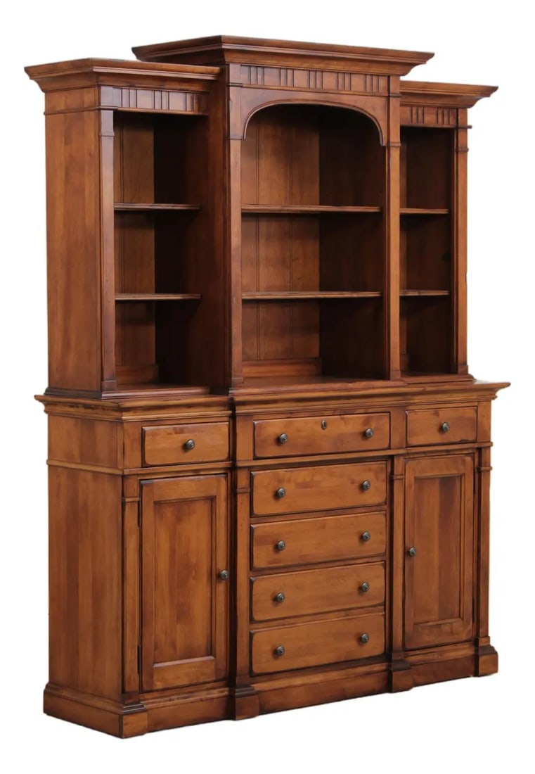 Maple Lighted Display Cabinet Bookcase by Nichols and Stone Williamsburg (1 of 10)