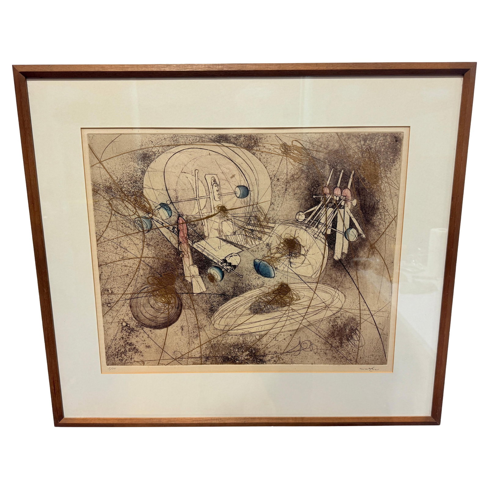 Etching by Roberto Matta Titled Look At The Heart Of The World Edition 2 of 50: Etching by Roberto Matta Titled Look At The Heart Of The World Edition 2 of 50 Etching with aquatint by Roberto Matta, titled "Look At The Heart Of The World" (circa 1965). This limited edition print 