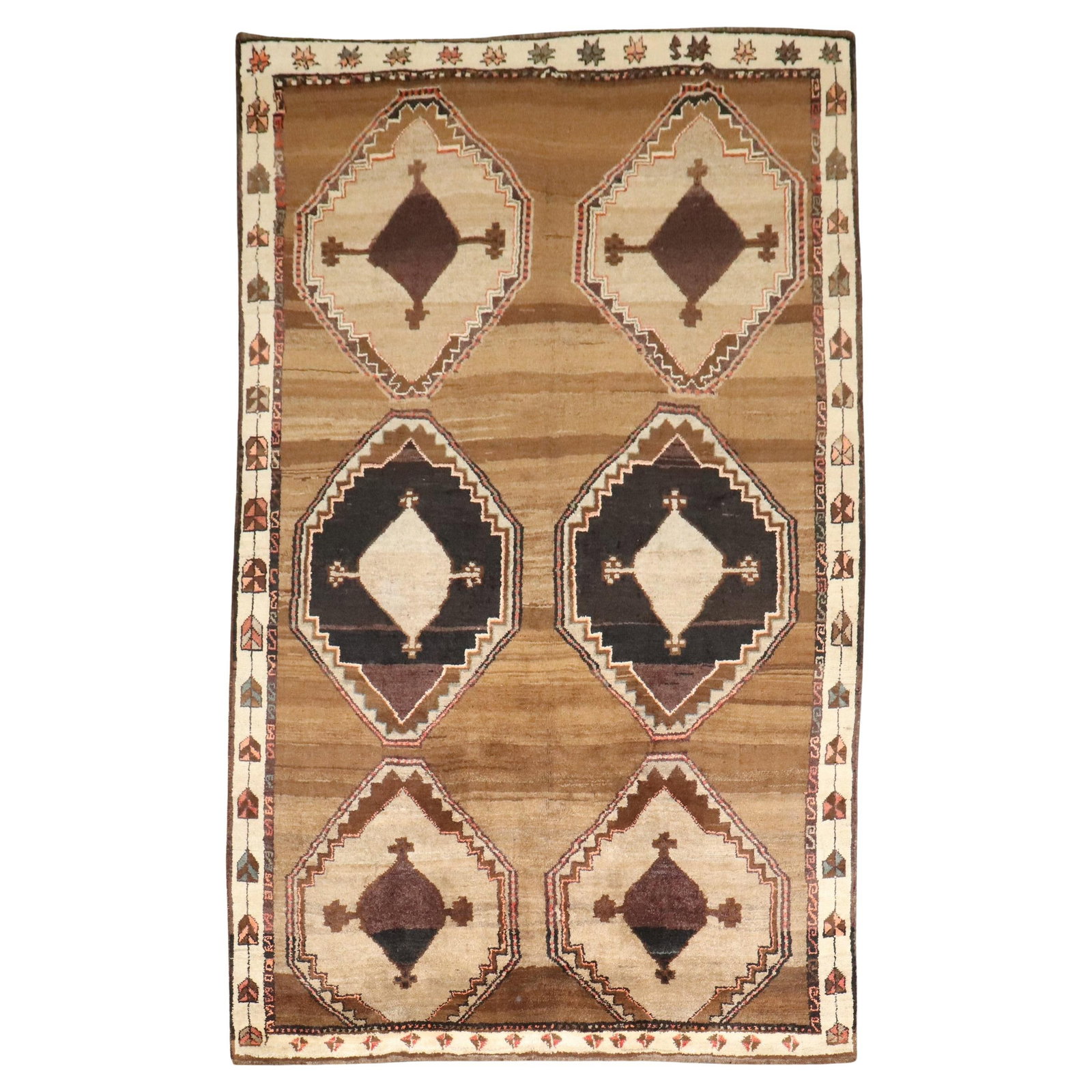 Vintage Turkish Kars Geometric Rug Hand-Knotted Wool 8'1" x 12'7": Vintage Turkish Kars Geometric Rug Hand-Knotted Wool 8'1" x 12'7" Discover the elegance of this Vintage Turkish Kars Geometric Rug, showcasing a stunning large-scale geometric design. Hand-knotted fro