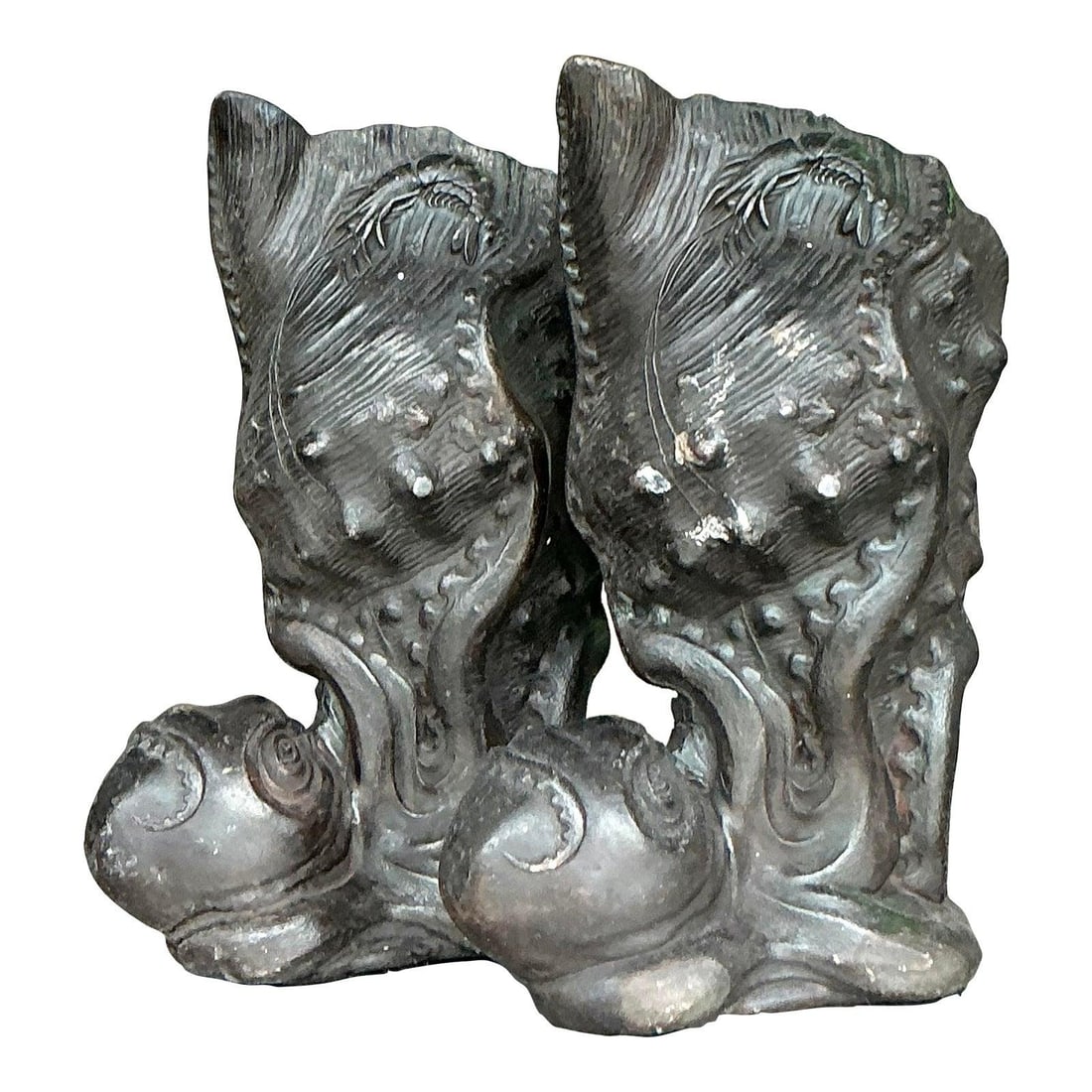 Vintage Pair of Cast Bronze Octopus Vases 6.5 Inches Tall (1 of 10)
