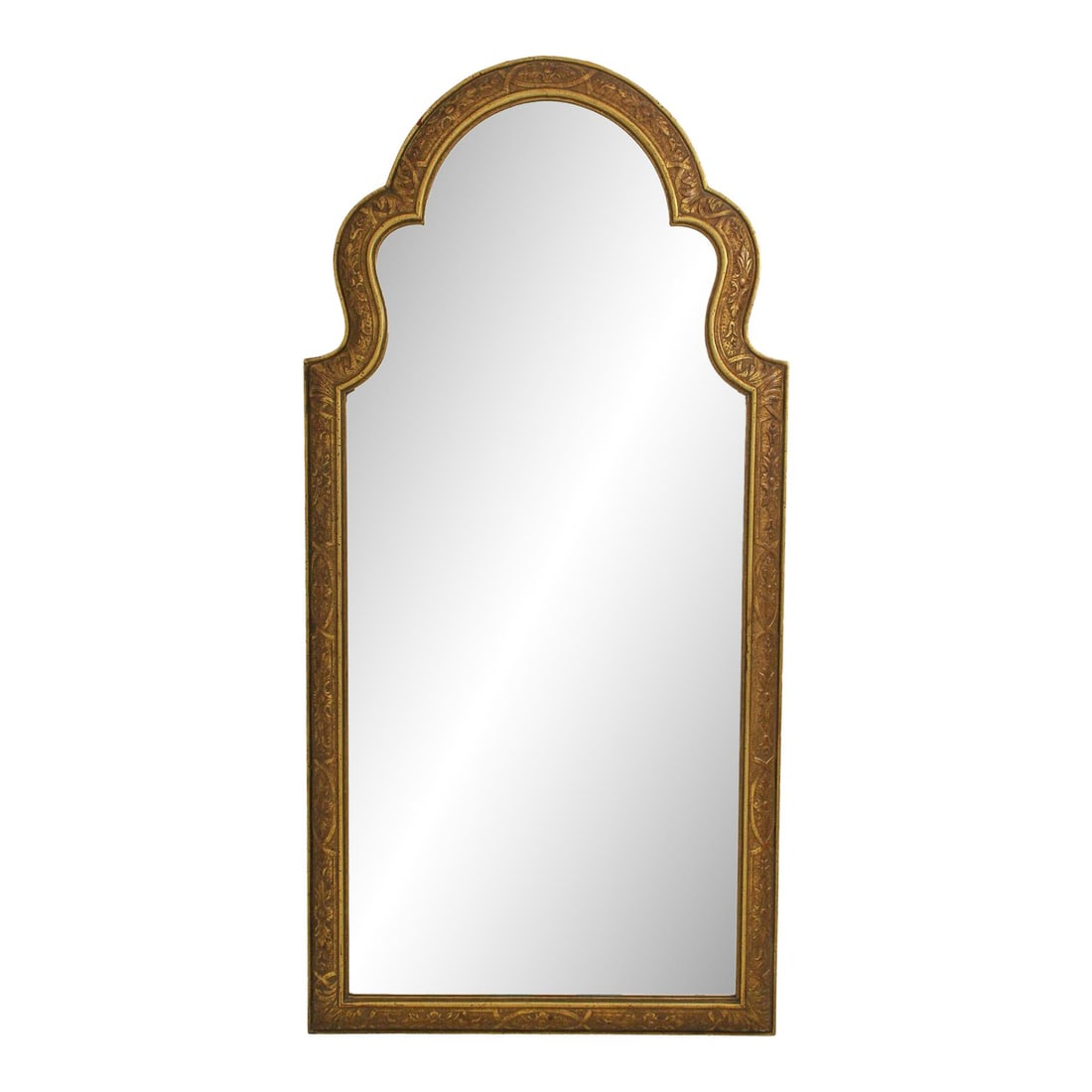 Milch & Sons 1940s Chippendale Style Gold Gilt Mirror with Beveled Glass: Milch & Sons 1940s Chippendale Style Gold Gilt Mirror with Beveled Glass This exquisite vintage Chippendale mirror, crafted circa the 1940s by Milch & Sons, showcases a stunning ornate carved frame wi